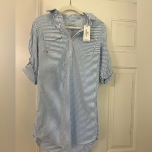 NWT Vineyard Vines Harbor Seersucker Shirt Coverup, size 4